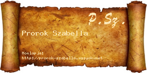 Prorok Szabella névjegykártya